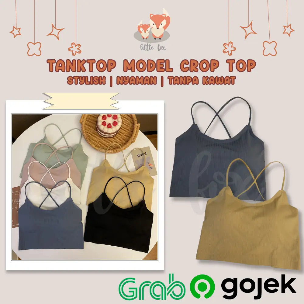 Kemben Bra Seamless Korean Tank Top Bralette Pakaian Dalam Wanita Crop Top Sport Bra Kemben Pendek BH Cewek Tanpa Kawat Tanktop Bralete