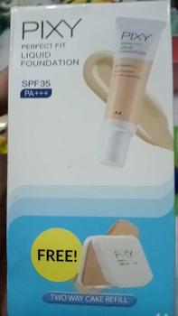 Product Review of Pixy Perfect Fit Liquid Foundation SPF35 PA++ Gratis Pixy UV Whitening Two Way Cake Refill Wajah from a**5 1