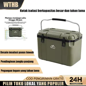 WTHB CAMPORI Cooler Box 40L pendingin box es Outdoor Camping batu tahan lama Box Es Container Segar Penyimpanan Kotak Beku