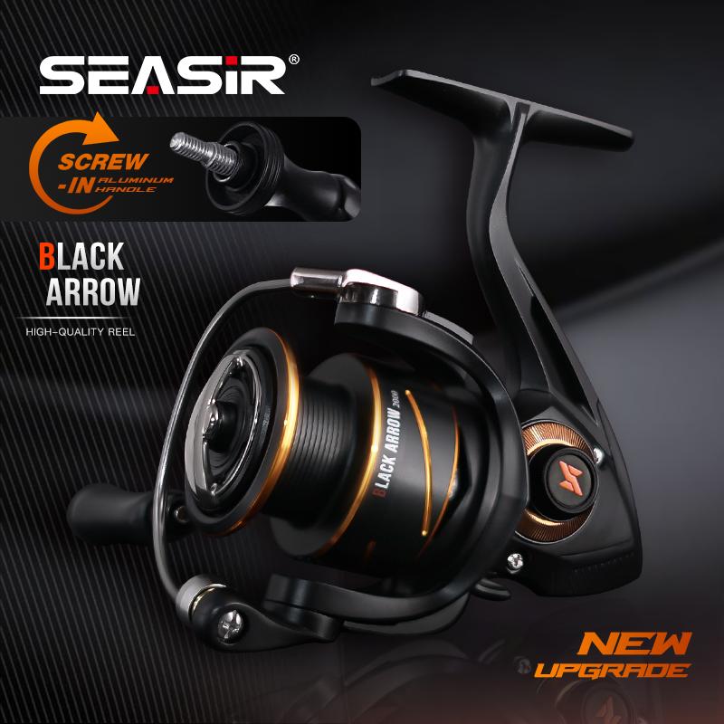 Cuộn Câu Đứng, SEASIR, Mũi Tên Đen, Tay Cầm Bằng Nhôm Vặn, Tay Cầm Power, 5 + 1BB, Bánh Răng Chính Bằng Kim Loại, Trơn Hơn, Cuộn Dây Nhôm, Lực Kéo Mạnh, Chống Thấm Nước, Cuộn Câu Chất Lượng Cao