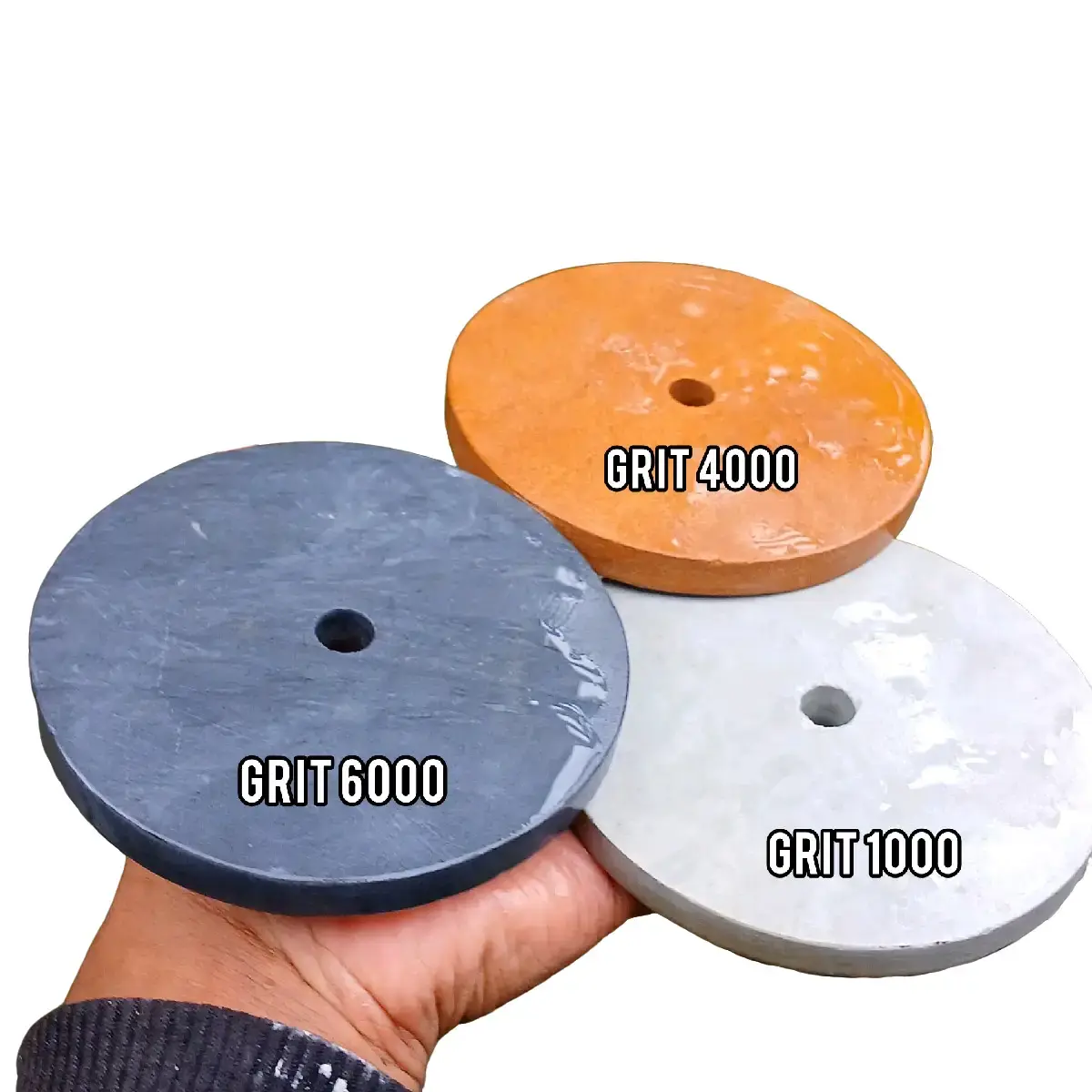 BATU ASAH BULET, ASAHAN GERINDA DUDUK, UKURAN 10X1 SATU SET ISI 3 BIJI, ASLI ALAM Knife