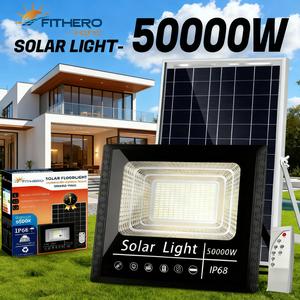 ซื้อ1แถม1 FITHERO ไฟโซล่าเซลล์ ไฟโซล่าเซล 50000W Solar Light กันน้ำกลางแจ้ง สว่างอัตโนมัติเมื่อฟ้ามืด โคมไฟโซล่าเซลล์ จับเวลาระยะไก หลอดไฟโซล่าเซลล์ โซลาร์เซลล์ safety night light ไฟสปอร์ตไลท์ หลอดไฟโซลาร์เซลล์สว่างทั้งคืน ไฟสปอร์ตไลท์สนามฟุตบอล ไฟตลาดนัด