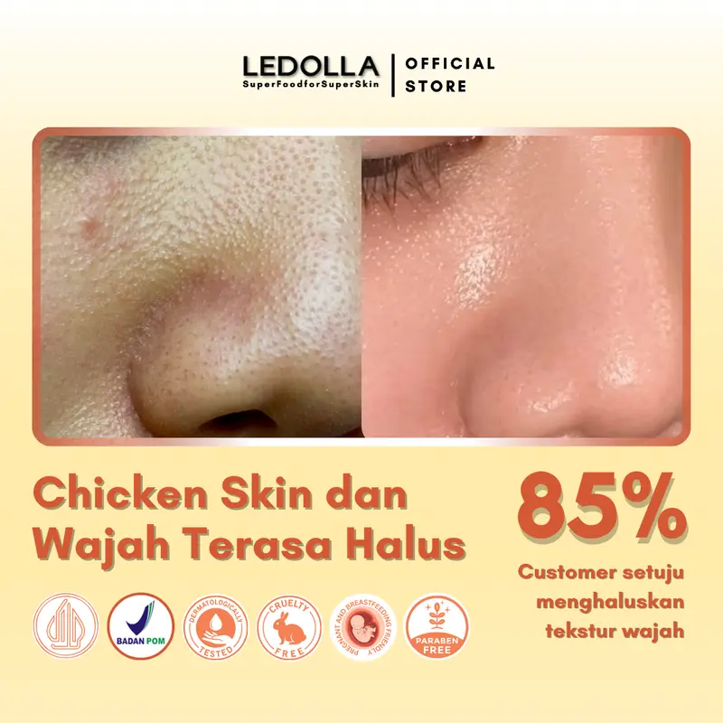LEDOLLA - 5PCS Masker Salmon DNA Glowing With Propolis Extract | Skin Barier Kulit Bertekstur| Masker Organik Bubuk Mengatasi Chicken Skin |Masker Untuk Pori-Pori dan Mencerahkan| Masker Wajah Glowing |Hyaluronic Acid Skincare Gradakan BPOM | Free Spatula 3