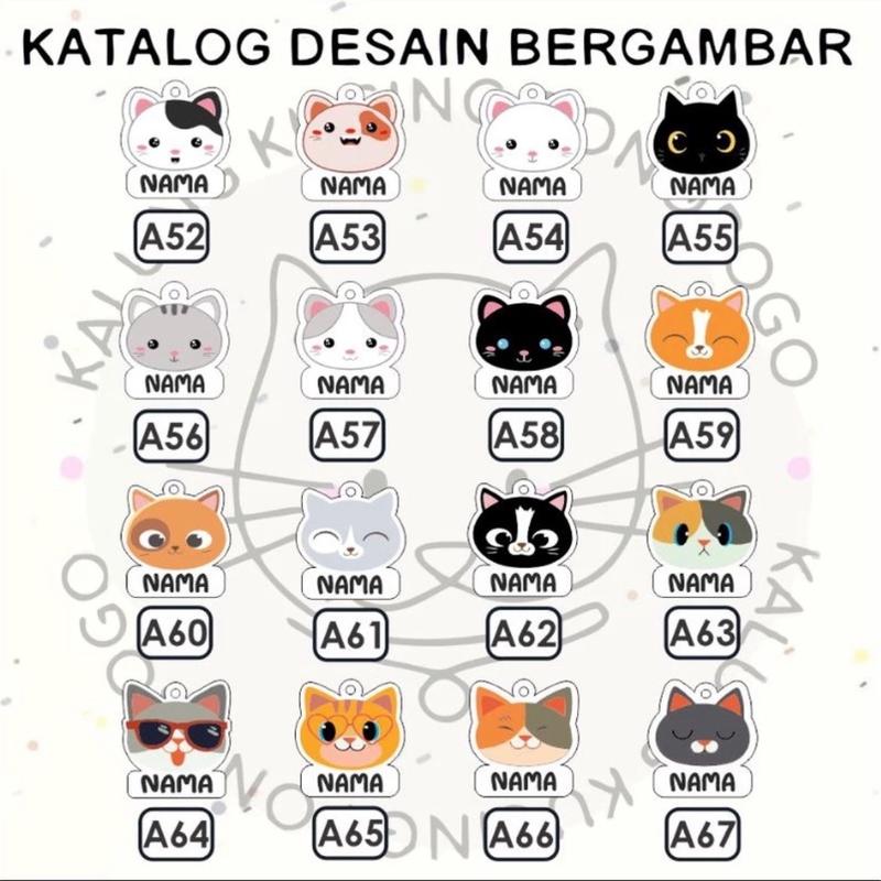 Kalung kucing custom nama prusik PVC 3