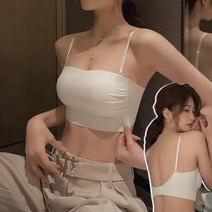 Bra Lancar, Untuk Wanita, Seluar Dalam Anti Gelincir, Sesuai untuk Dada Besar dan Lilitan Dada Kecil, Penggantung Berkumpul, Punggung Cantik, Rompi dan Bra Semua Dalam Satu Seluar Dalam Dusty Pink M White