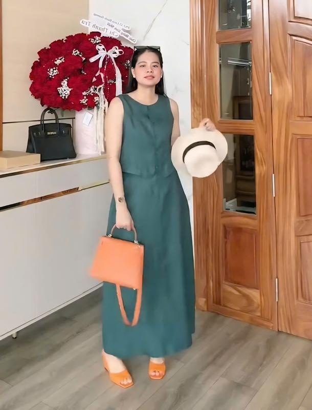 Set Váy Nữ Mùa Hè 2025 Chất Đũi Mát Mẻ Không Nhăn Set Váy Đi Chơi Đi Biển Top Women set hè nữ ,Mã MT74