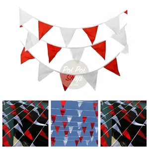 Bendera Kain Segitiga Merah Putih Hiasan 17 Agustus HUT RI Dekorasi Kemerdekaan Aksesoris Lomba Berkualitas Tinggi