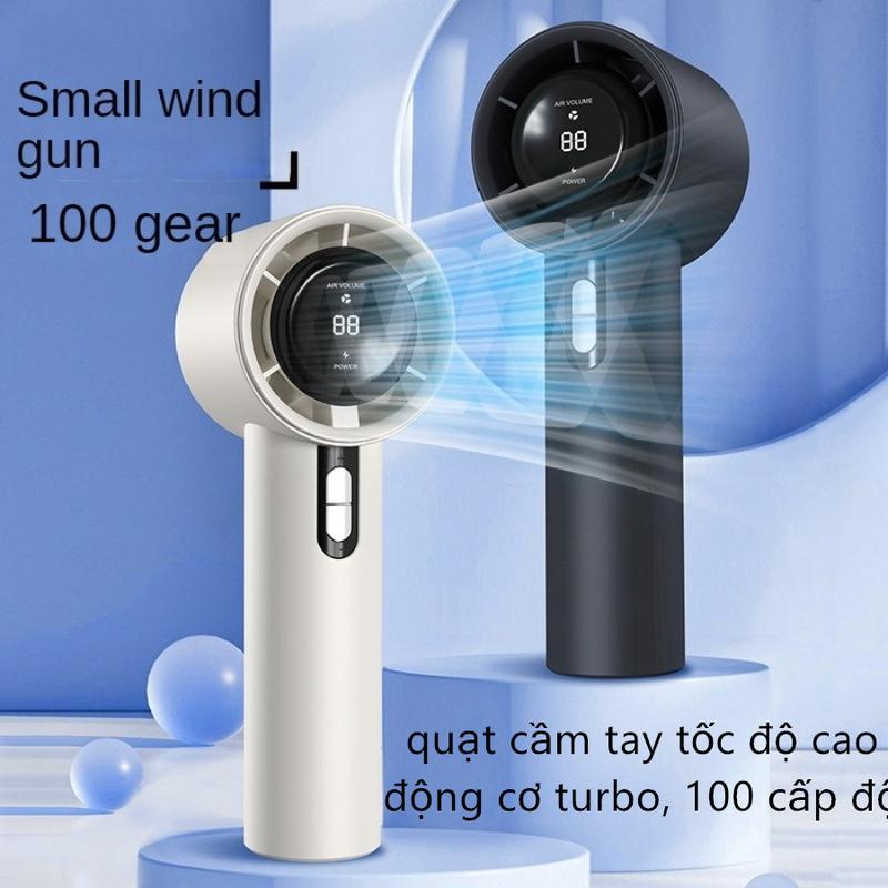 Longma Quạt Cầm Tay Mini Turbo 100 Cấp Độ Gió Điều Chỉnh Dung Lượng Pin 3000mAh Màn Hình LED Sạc Lại Tiện Lợi Động Cơ Không Chổi Than Tốc Độ Cao