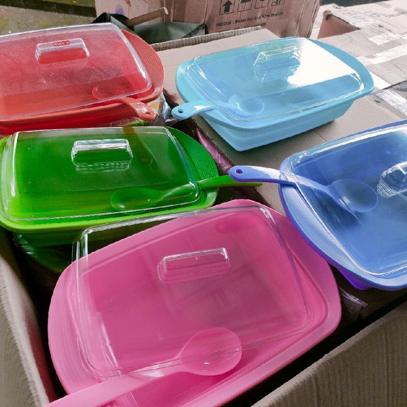 1 PCS Wadah saji Plastik Tutup Bening (Ukuran M atau L) (HARGA PER PCS/SATUAN) 1