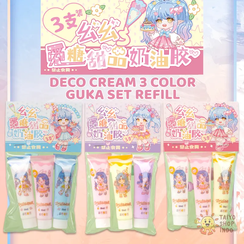 TAIYO Deco Cream 3 Color Guka Set Refill Clay Aksesoris Hiasan Seni Kerajinan Krim Penghias Akrilik Mainan Anak 0