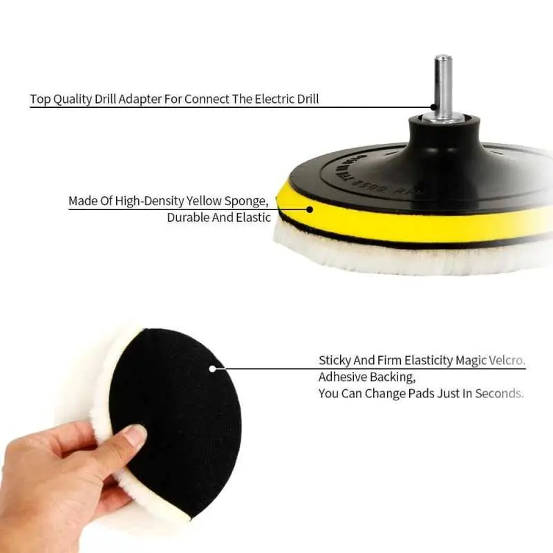 PROMO Polisher Pad Wol Poles Wax Body Mobil 8cm 6