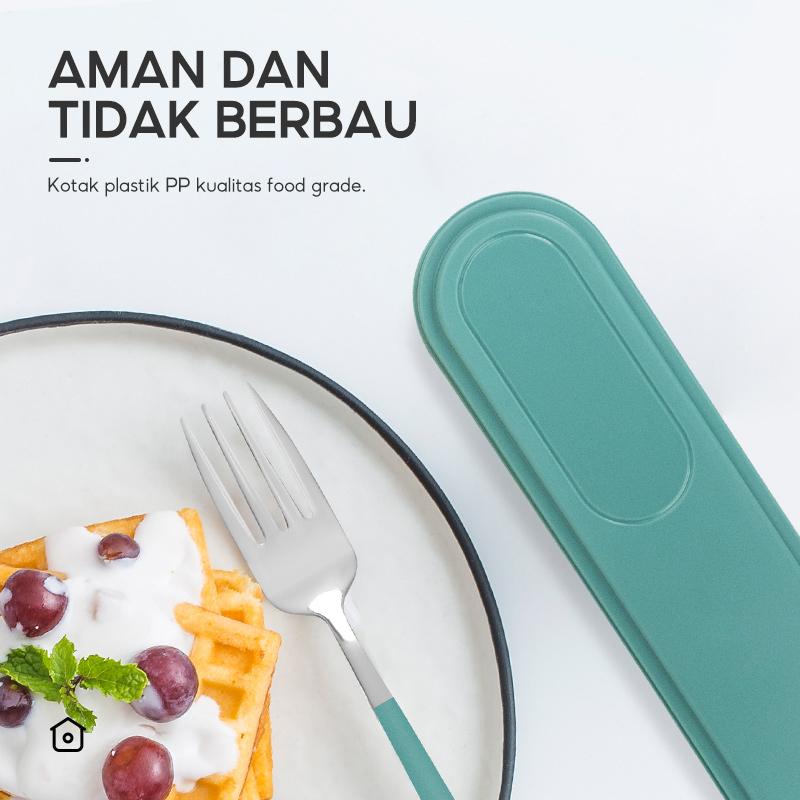 OHSOME - Alba Sol Cutlery Set / Set Alat Makan / Satu Set Sendok Garpu Orange / Yellow / Green / Blue / Dark Green Kitchenware 3