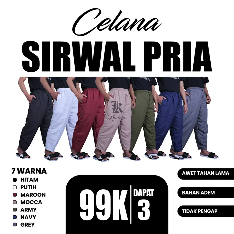 Celana Sirwal Komprang Pangsi Pria Remaja Dewasa Panjang Saku Kiri Kanan Resleting Model Terbaru 0