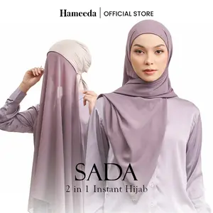 Hameeda - 2in1 SADA Instant Pashmina with Inner | Ceruty Chiffon BabyDoll Muslim Jilbab Ceruti