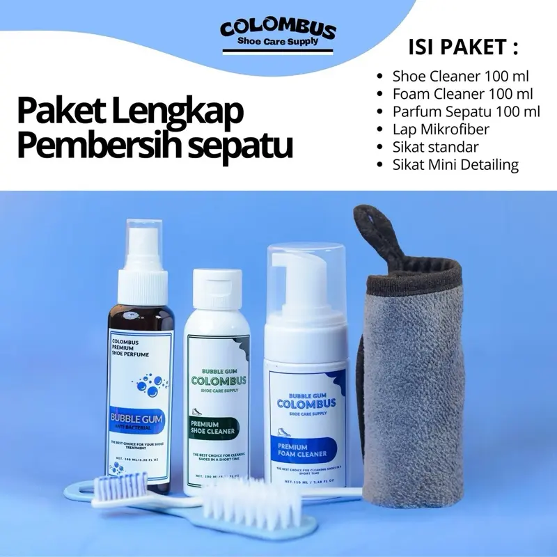 Terbaik No.1 | PAKET LENGKAP Premium Shoe Cleaner By Colombus Pembersih Sepatu