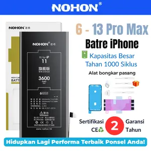 NOHON Baterai untuk iPhone 6 7 8 Plus XR X 11 12 13 Pro Max Ganti Batera Pengganti Apple Batre Battery