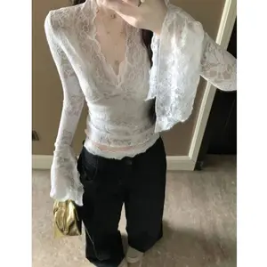 kaos lengan panjang v neck slim polos lace baju atasan wanita terbaru korean style hip terlaris baju  fit  body