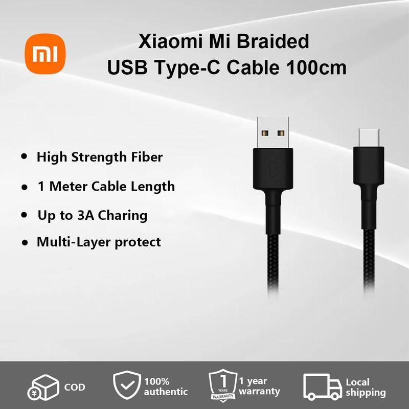 Xiaomi Mi Braided USB Type-C Cable 100cm High Strength Fiber - TikTok ...