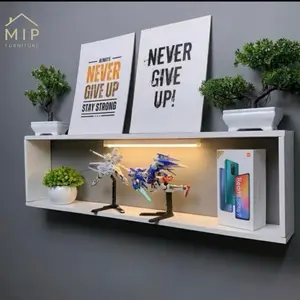 MIP Rak Dinding Minimalis Persegi Panjang Aesthetic Rak Dinding Kayu Serbaguna Minimalis