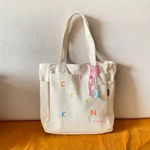 [CUNIKY] Totebag kanvas wanita Coqquette Abjad Bordir Premium FREE gantungan Machrame RS 18