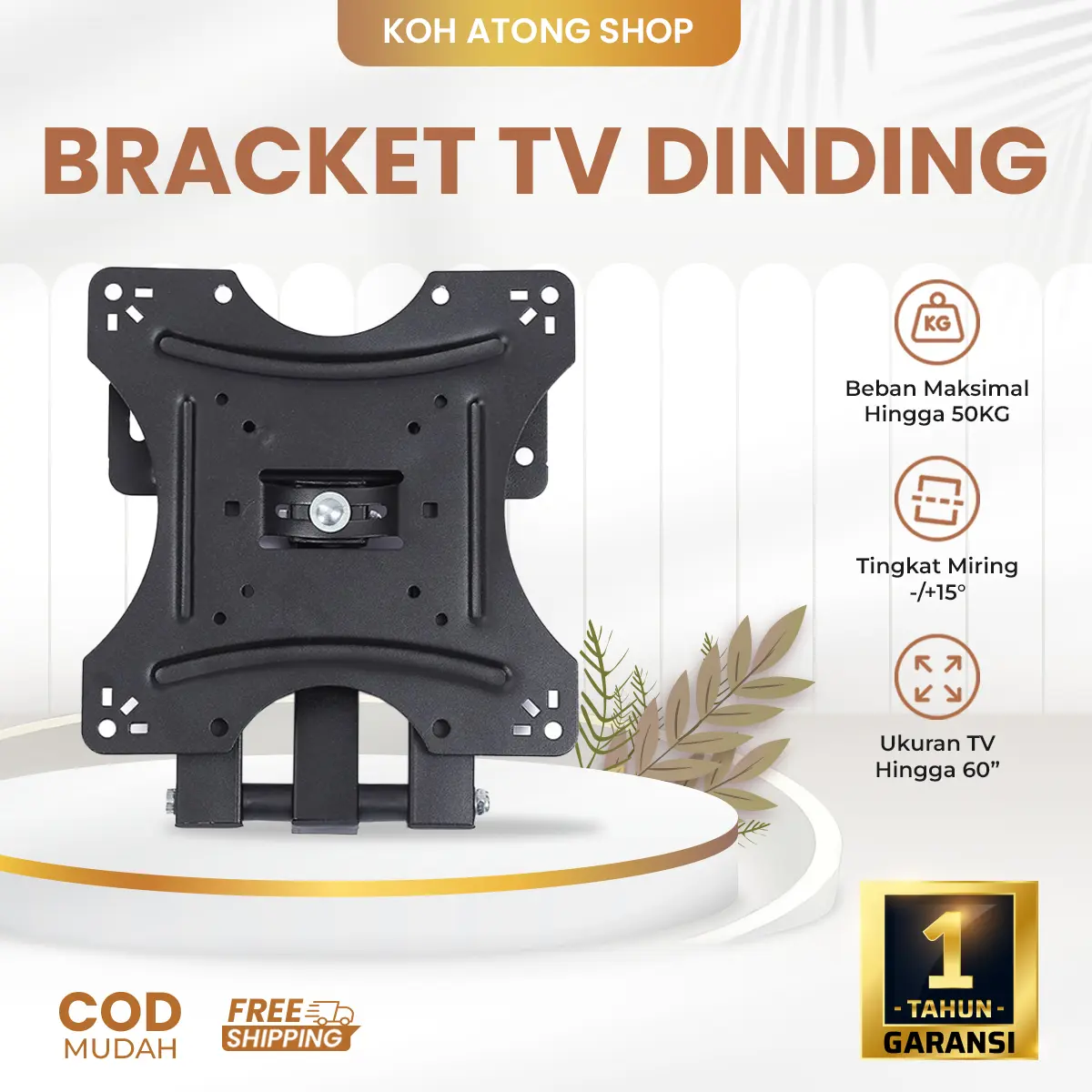 Bracket TV Dinding |Penyangga TV Dinding Besi Kokoh Berkualitas  55 43 40 32 29 24 21 17 inch