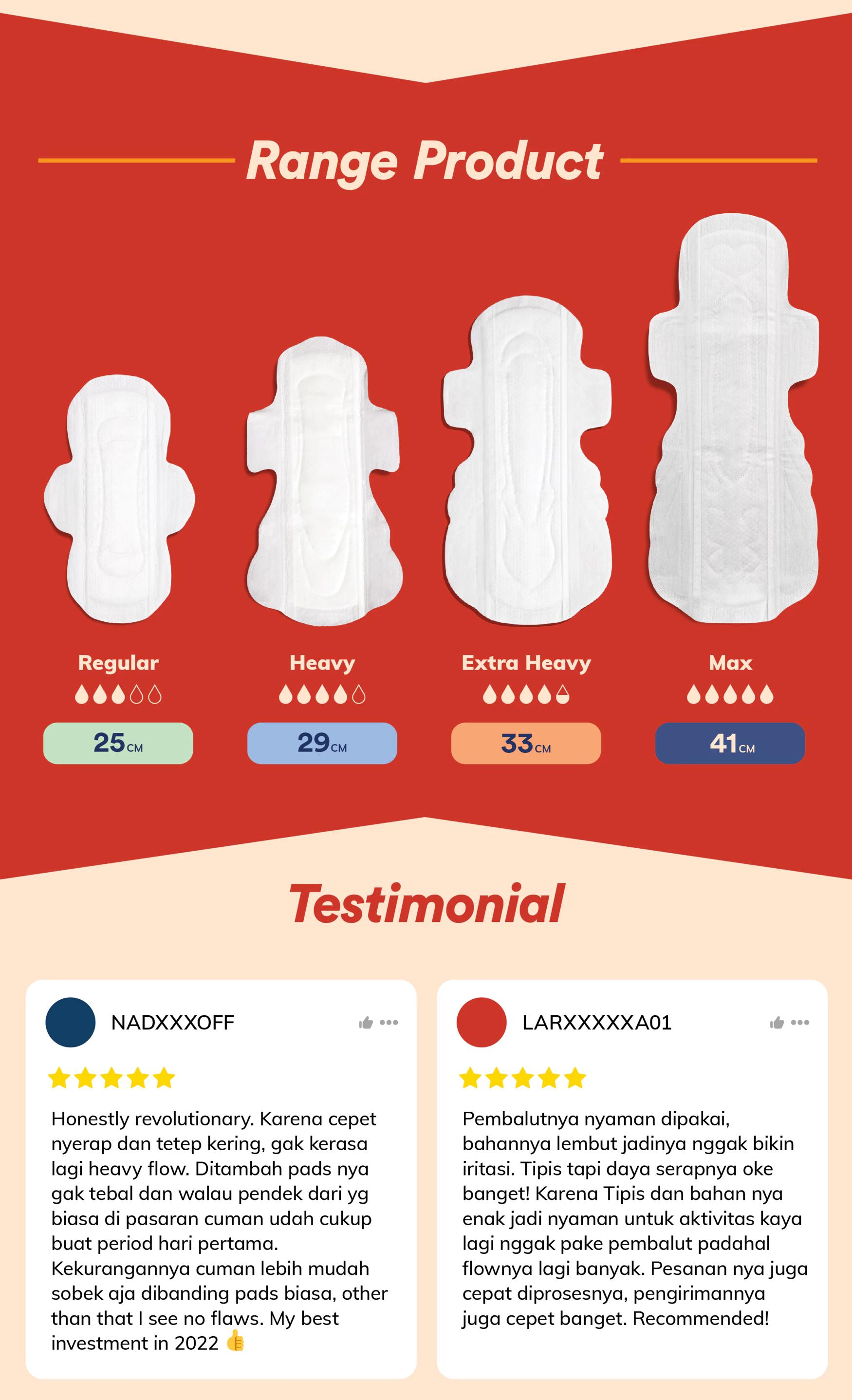 Pembalut Jagung Blood 29cm | Blood Corn Pads 29cm - Bebas Gatal & Ultra Thin - Bundle 3 Packs