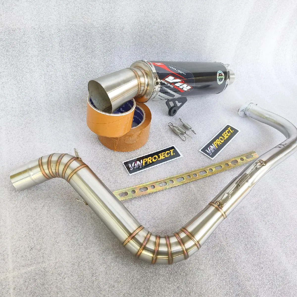Knalpot Samlong Original Vin Project inlet 38 saringan full dan bor boran fullsistem beat scoopy vario nmax aerox pcx dll Cobra samlong Foto Motor