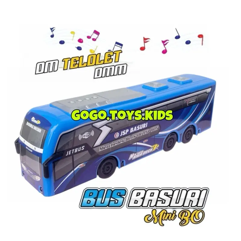 Mainan Anak Bus Basuri Telolet Bump And Go DM Nyala Lampu dan Bunyi Basuri DM26 - Mainan Anak - Toy