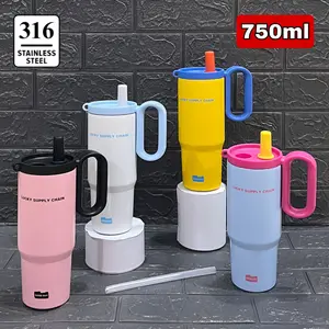 Tumbler Mug Infused Water 750ml Stainless Steel / Gelas Minum Sedotan / Tumbler Aesthetic Nami