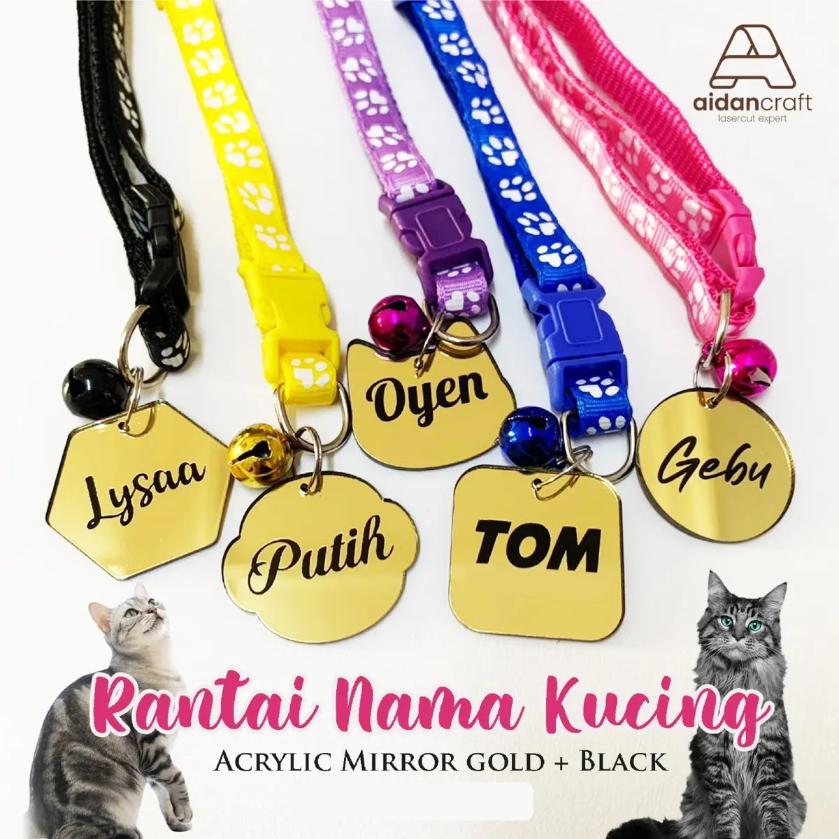 Rantai Nama Kucing ( nametag kucing CUSTOM)