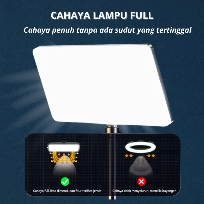 Lampu Foto 11inch Led Lampu Lighting Lampu Sorot Lighting Studio+Tripod Lampu Konten Kreator Lighting Studio Lampu Live Vlog 5