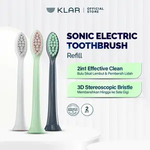 [REFILL] KLAR Head Brush - Pengganti Kepala Sikat Gigi Elektrik Dewasa dan Anak | Cocok Untuk Pengguna Behel dan Gigi atau Gusi Sensitif - 2 in 1