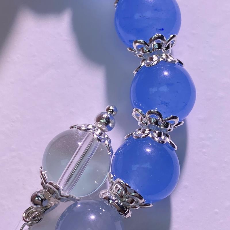 CUSTOM Aquamarine & Blue Chalcedony in Silver Hardware 2