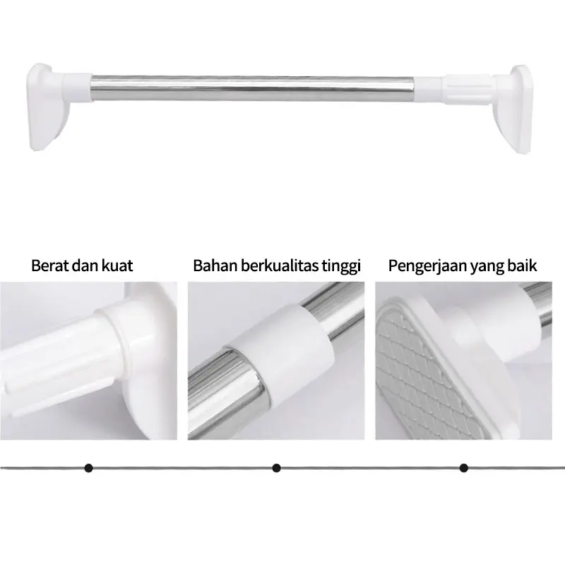 (COD)Tiang Gorden Fleksibel tiang jemuran toilet dapur jendela gordeng 1