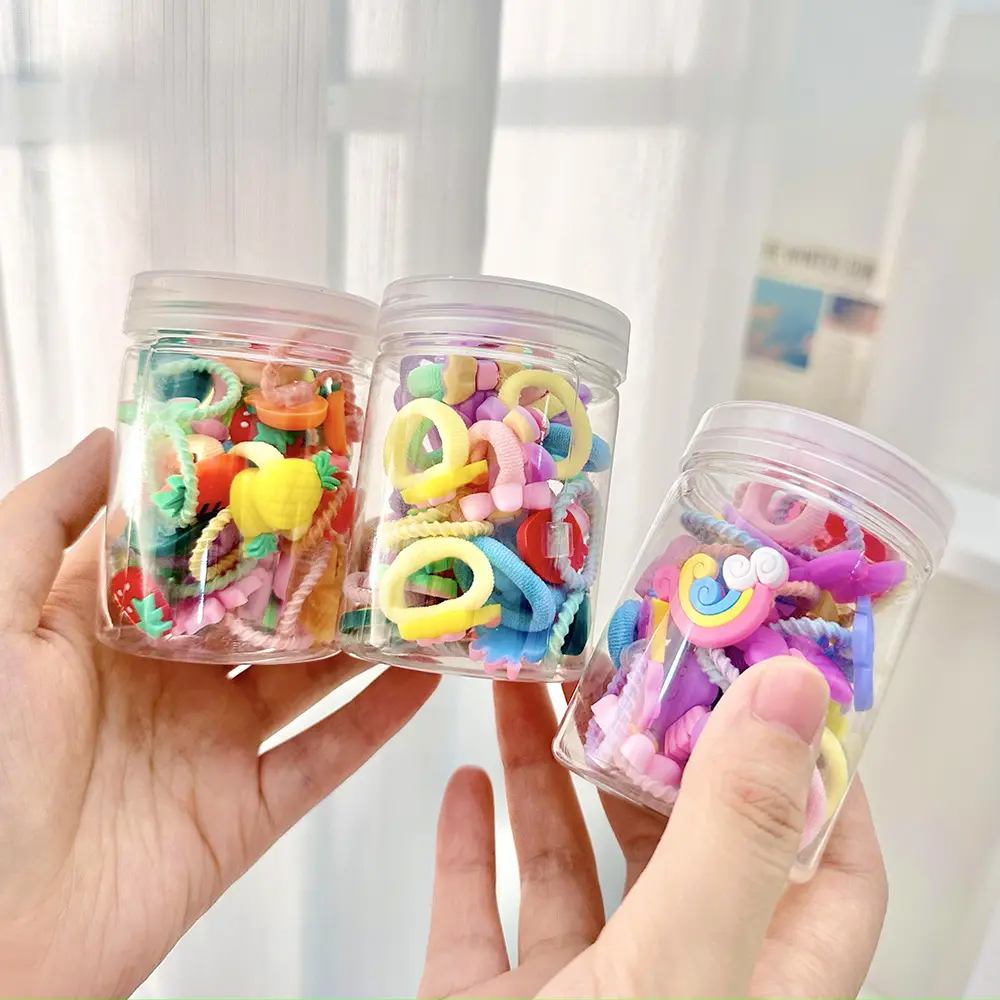 IKAT  RAMBUT KARET ANAK PEREMPUAN 1 CUP ISI 20PCS KOREA WARNA-WARNI