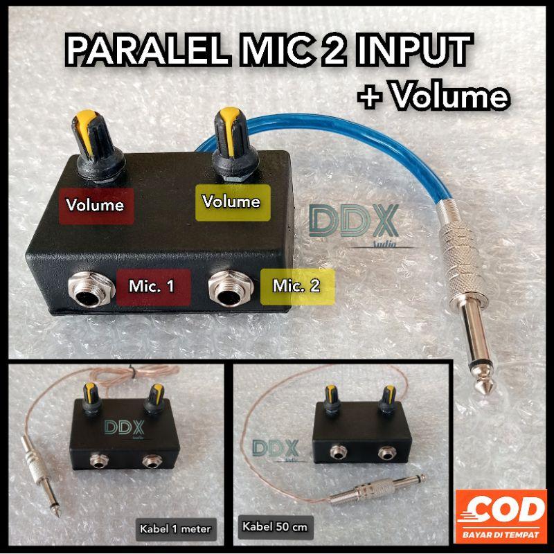 PARAREL MIC DENGAN VOLUME 2 INPUT / CONVERTER MIC DYNAMIC SOUNDCARD ...