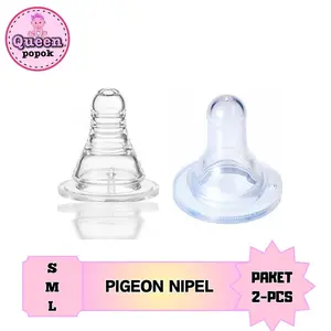 2-PCS PIGEON SILICONE NIPPLE SATUAN UKURAN S/M/L/queenpopok