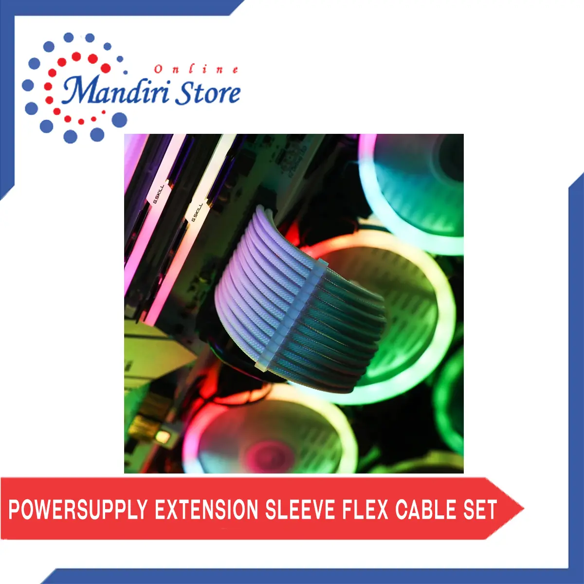 Power Supply Extension Sleeve Flex Cable Straight Set