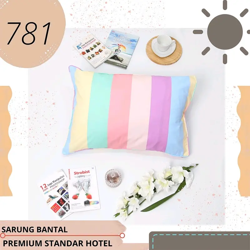 Sarung Bantal Guling premium standar hotel motif emily bublegum 0