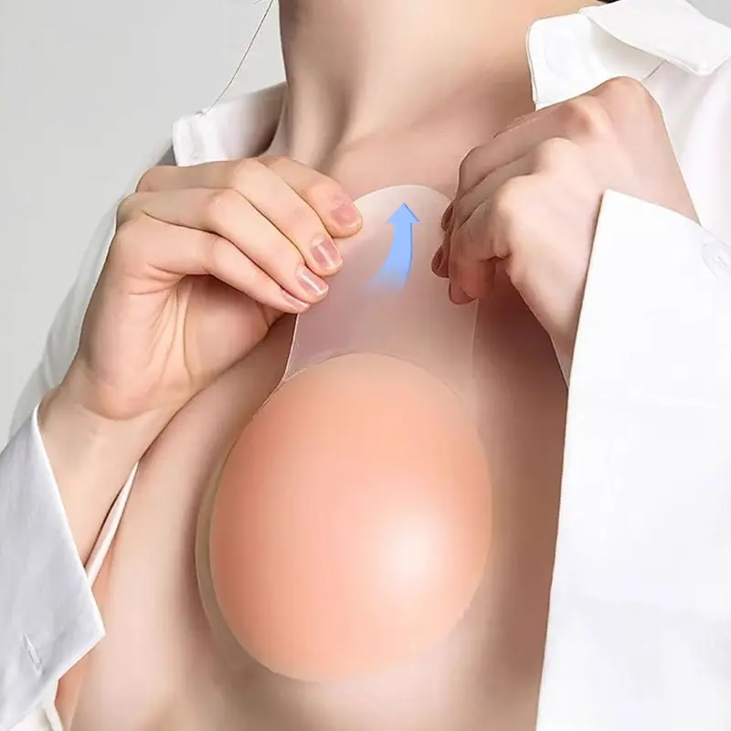 Miếng nâng ngực silicone Miếng đệm kéo lên chống chảy xệ cho ngực tròn có thể được sử dụng nhiều lần Áo ngực nâng khe trong suốt cao su nữ Sen Bra