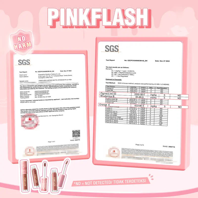 [Official] PINKFLASH OhMyKiss 3pcs Soft Matte Finish VE Moisturising Long-lasting Waterproof Non-sticky Liquid Lipstick Makeup Set liptint set lasting  gloss 1