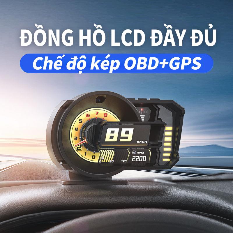  A590 Màn hình hiển thị đầu ô tô HUD OBD2 Máy tính điều chỉnh đồng hồ tốc độ Hệ thống hiển thị tốc độ ô tô 