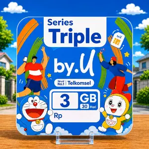 Kartu Koleksi Doraemon Series! - Byu Serian Triple, Bonus 3GB Internet