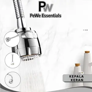PW - Kepala Keran Fleksibel Dapur – Ekstensi Nosel Air Wastafel Putar 360° Penguat Semprotan