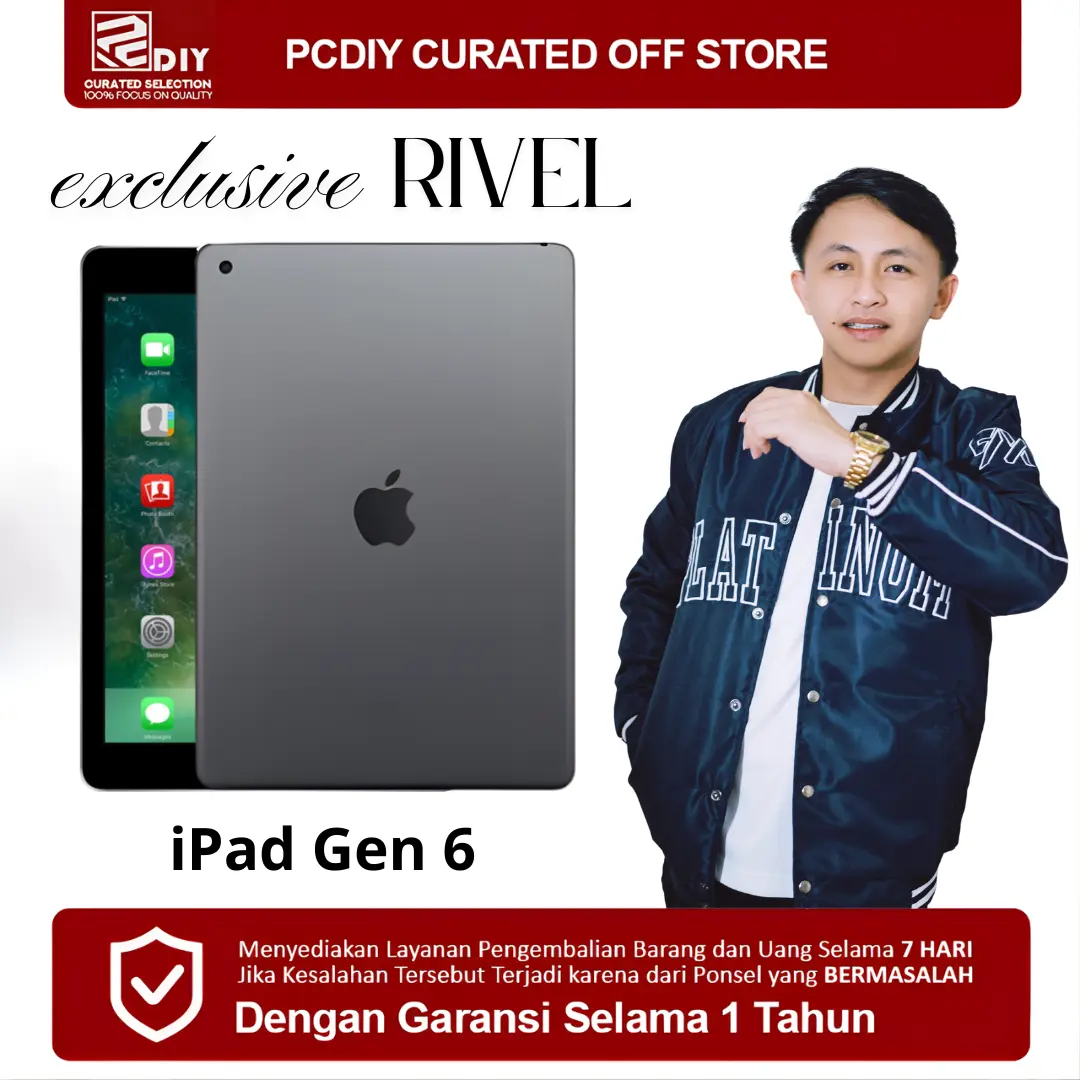 [Bekas] PCDIY Apple iPad 6 (2018) Original - PROMO TERMURAH! Bisa COD & Garansi 7 Hari. Support iPadOS 17.7 (Versi Tertinggi). Dijamin 100% Ori.