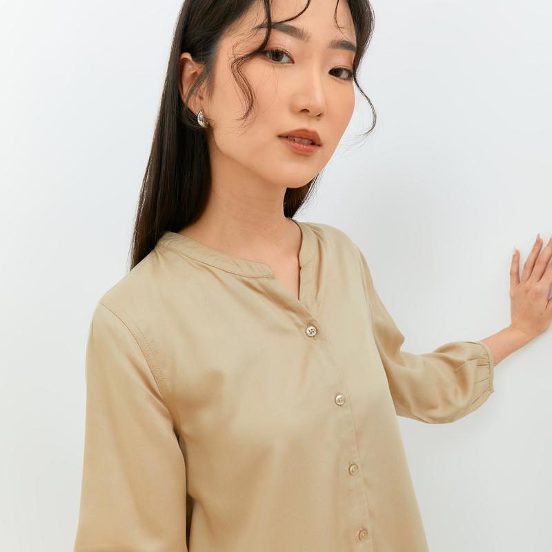 Geela Official - Zendaya Khaki Blouse (G.13106) - Blouse Wanita 2