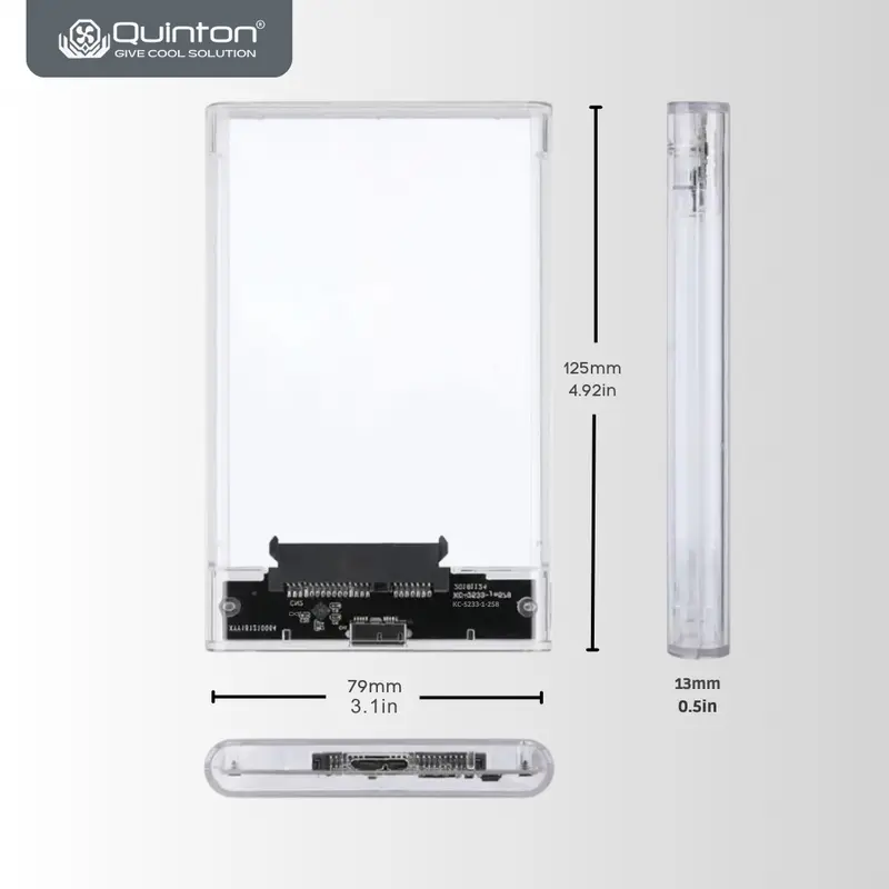 Quinton HDD SSD Case External USB 3.0 2.5Inch clear transparan SATA support up to 2TB untuk laptop pc computer Disk Kabel cover  hard hdd  enclosure laptop Komputer 4