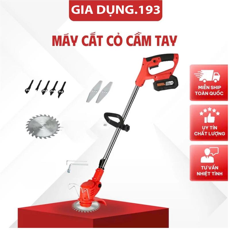 { Máy Cắt Cỏ Cầm Tay – Công Suất Lớn, Kèm 2 Pin + 8 Lưỡi– Full Phụ Kiện,, Dùng…