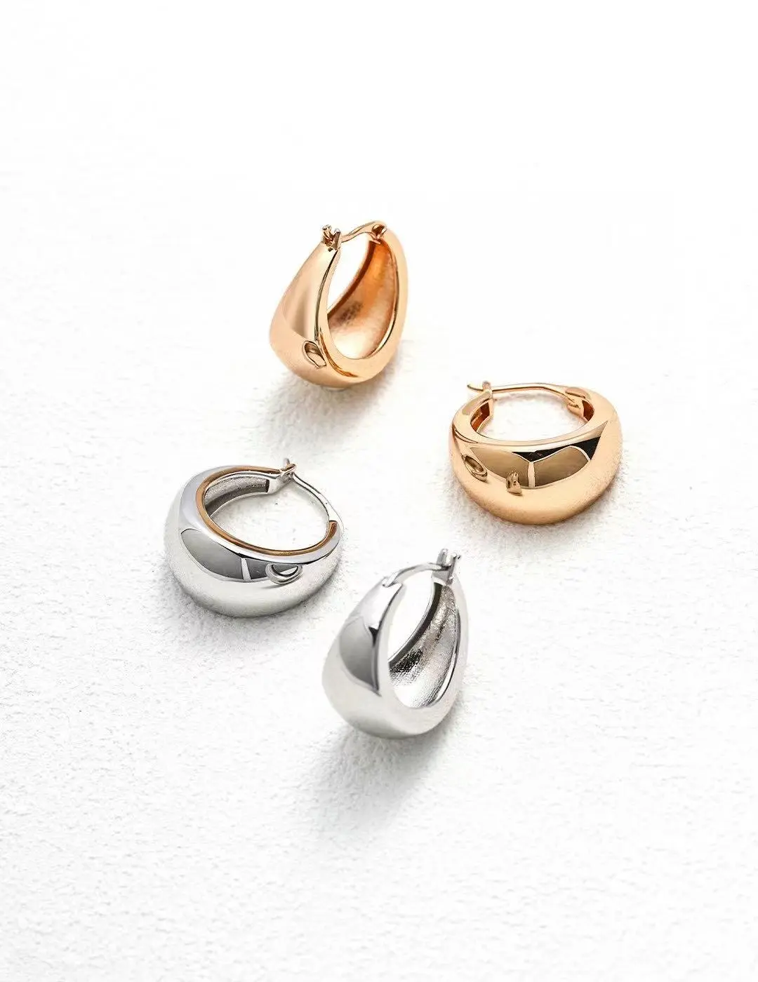 Dear Dust | S925 Minimalist Dome Hoop Earrings (Gold & Silver)