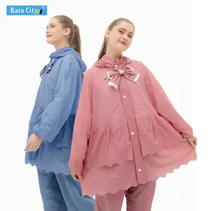 Rain City Jas Hujan Setelan Wanita Lucu Pink Pastel Pita Nissa x Pitamanis 79001 - Rain City